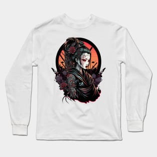 Futuristic Japanese cyberpunk geisha Long Sleeve T-Shirt